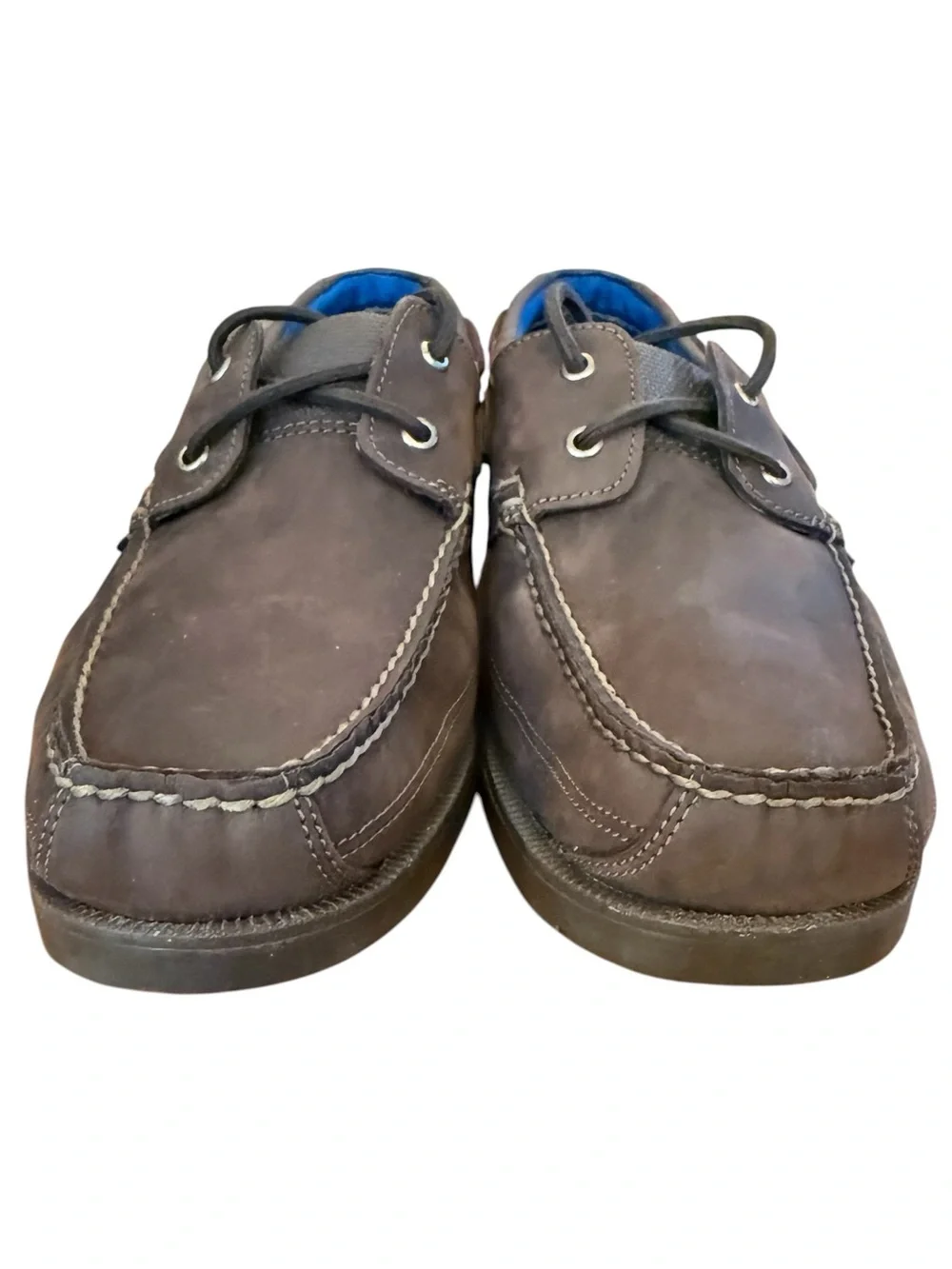 Timberland 2-Eye Boat Shoes Men’s 10.5W Wide Brown Leather Gripstick A1G8C NWOT